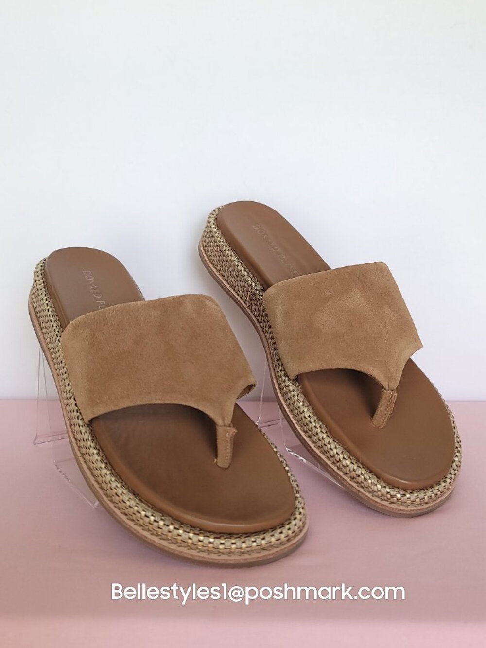 DONALD PLINER Aneeta Wedge Slip-on Sandals- Women’s Size 9.5M -Saddle Color⭐